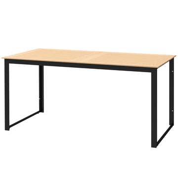 Outdoor dining table, 6-seater weather-resistant wooden look
