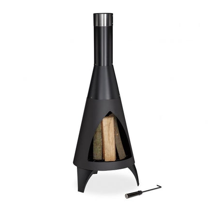 Outdoor fireplace open hearth black