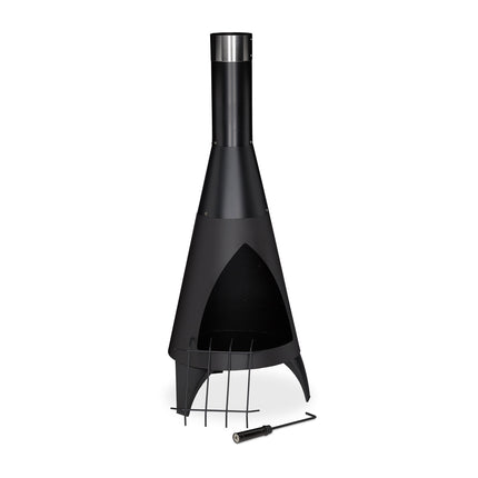 Outdoor fireplace open hearth black