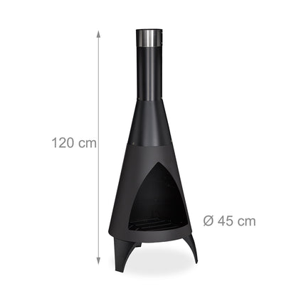 Outdoor fireplace open hearth black