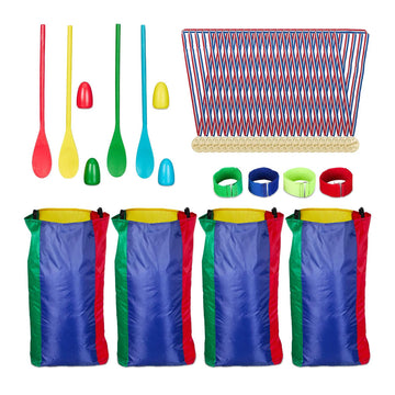 Outdoor games for children in a set