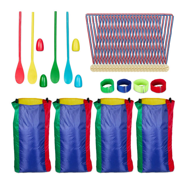 Outdoor games for children in a set
