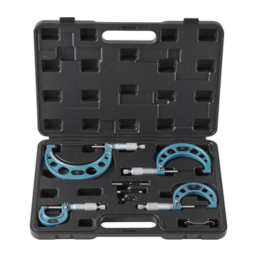 Outside Micrometer Set, 4-Piece 0–4 in, Hard Case