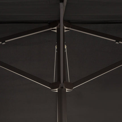 Outsunny Parasol Tuinparaplu Marktparaplu Dubbele parasol Patioparaplu met handslinger Zwart Ovaal 460 x 270 x 240 cm