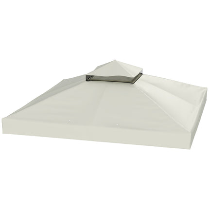 Outsuuny vervangend dak voor tuinpaviljoen 3x3m waterdicht paviljoendak dubbel dak vervangende hoes voor tuinpaviljoen Oxford stof vervangingsonderdelen 370 gsm lichtgrijs