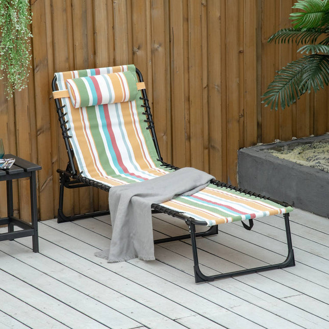 Folding sun lounger - 4-position adjustable, weatherproof