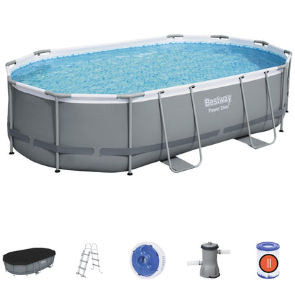Oval Above-Ground Pool Set, 4.88m x 3.05m x 1.07m