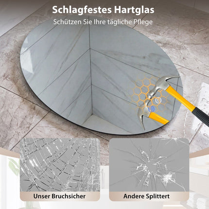 Oval Bathroom Mirror 70x50 cm, LED, Anti-Fog, Dimmable