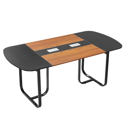 Oval Conference Table 1800 mm, Seats 6–8, Metal Legs