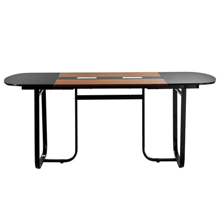 Oval Conference Table 1800 mm, Seats 6–8, Metal Legs