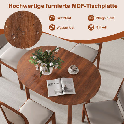 Oval Dining Table for 2-4, Walnut Wood, 110x78x77 cm