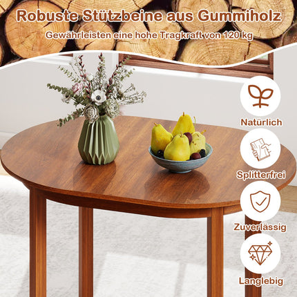 Oval Dining Table for 2-4, Walnut Wood, 110x78x77 cm
