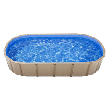 Oval Pool Liner 375 x 610 cm, Unibead, 120 cm Wall