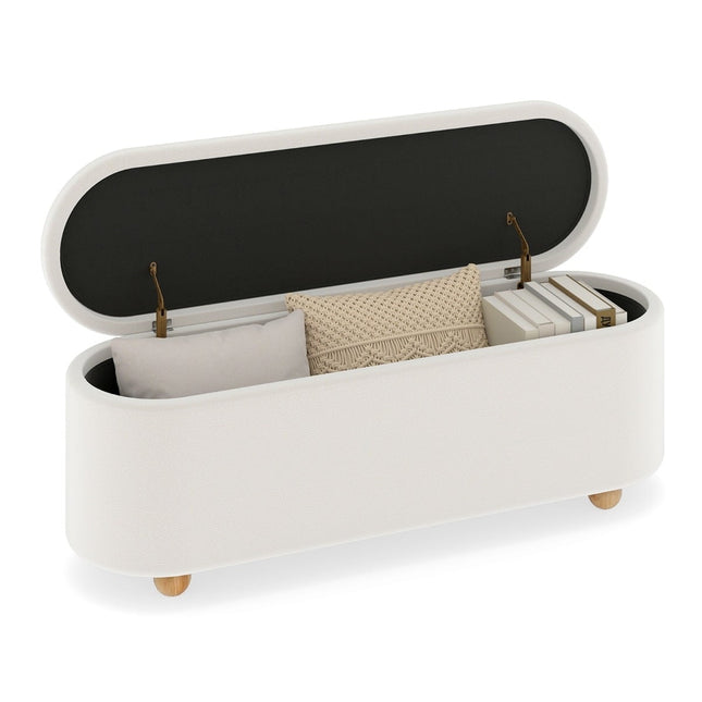 Ovale opbergbank met scharnierend deksel, inhoud 150 liter