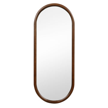 Oval Wall Mirror, 110x45 cm, Solid Wood Frame