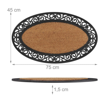Oval doormat rubber & coconut