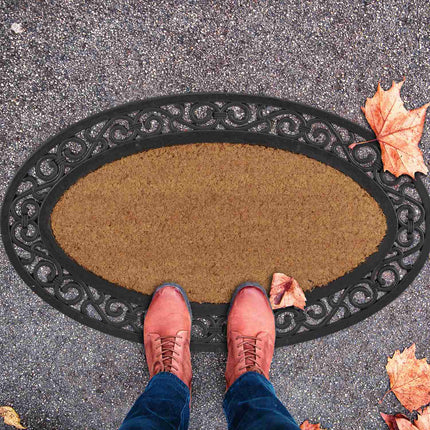 Oval doormat rubber & coconut