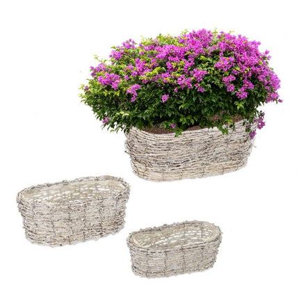 Oval flower pot - set of 3