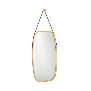 Oval mirror with strap