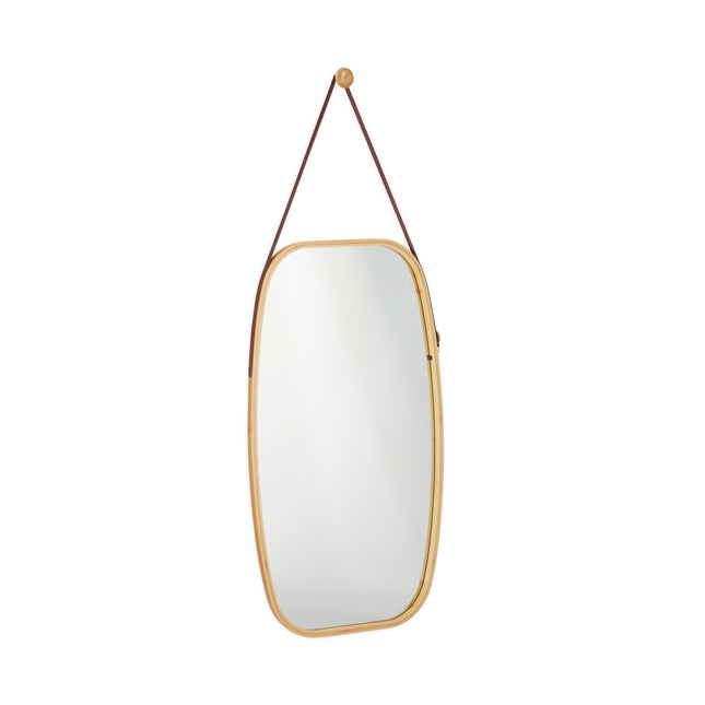 Oval mirror with strap