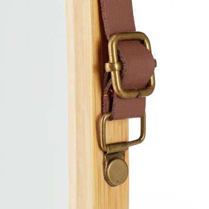 Oval mirror with strap
