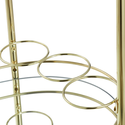 Oval serving trolley with 2 levels