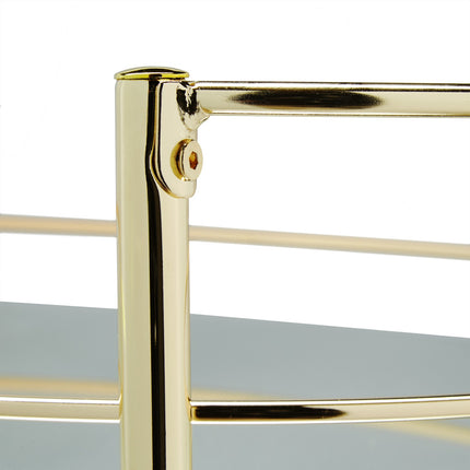 Oval serving trolley with 2 levels