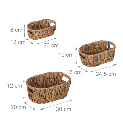 Oval storage baskets - set of 3