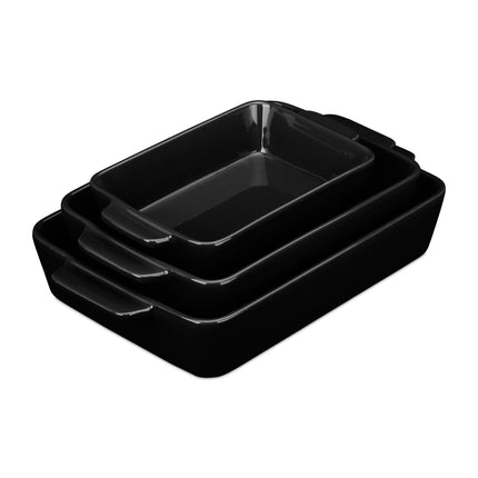 Oven form ceramic set of 3 black