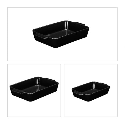 Oven form ceramic set of 3 black