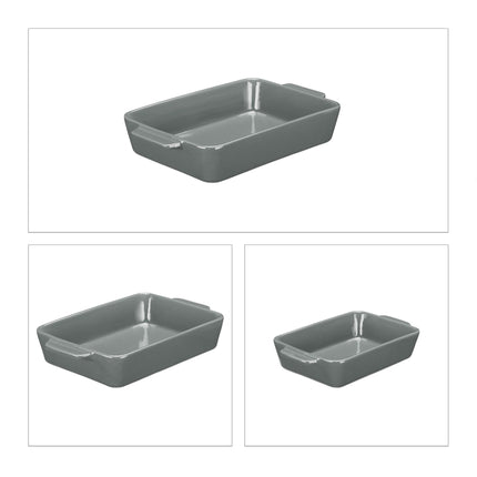 Oven form ceramic set of 3 gray