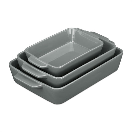 Oven form ceramic set of 3 gray