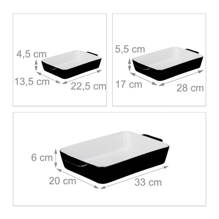 Oven form set of 3 black