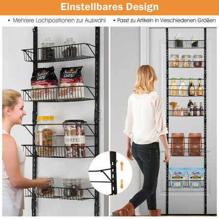 Over-Door Adjustable 6-Tier Pantry Organizer Shelf