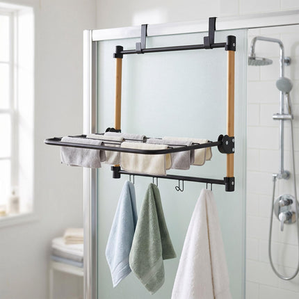 Over-Door Clothes Dryer, Steel & Bamboo, 1.7m Drying Length