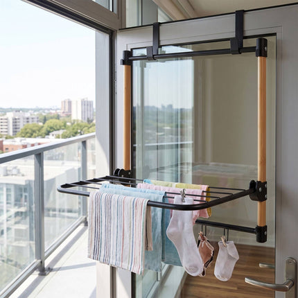Over-Door Clothes Dryer, Steel & Bamboo, 1.7m Drying Length