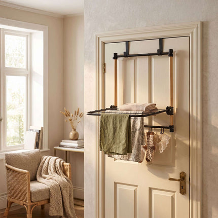 Over-Door Clothes Dryer, Steel & Bamboo, 1.7m Drying Length