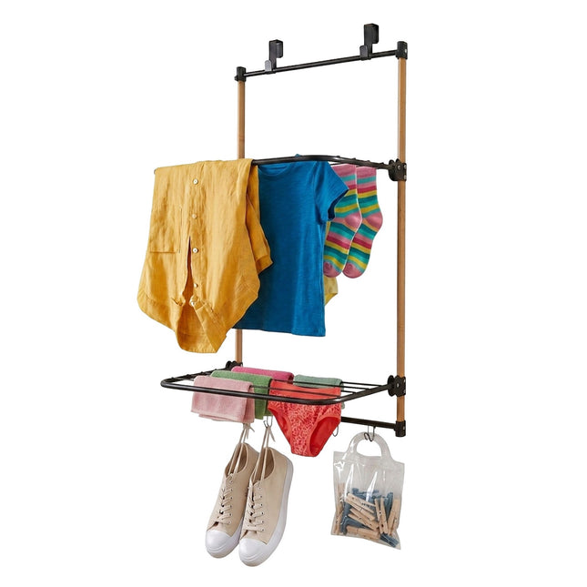 Over-Door Clothes Dryer, Steel & Bamboo, 91x45x30 cm