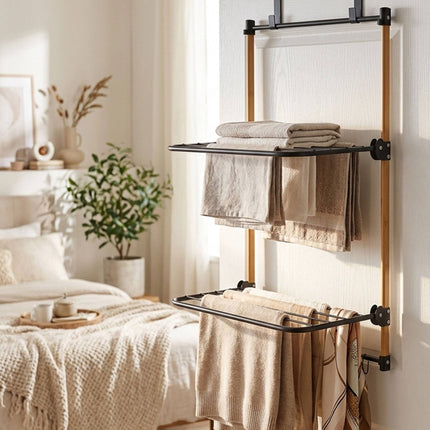 Over-Door Clothes Dryer, Steel & Bamboo, 91x45x30 cm