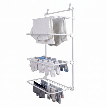 Over-Door Clothes Drying Rack, White, Steel, 93x58x30 cm