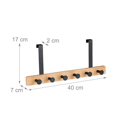 Over Door Coat Rack with 6 Hooks