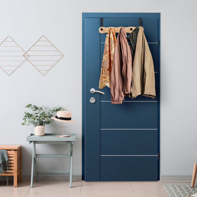 Over Door Hook Rail with 5 Hooks for Bedrooms