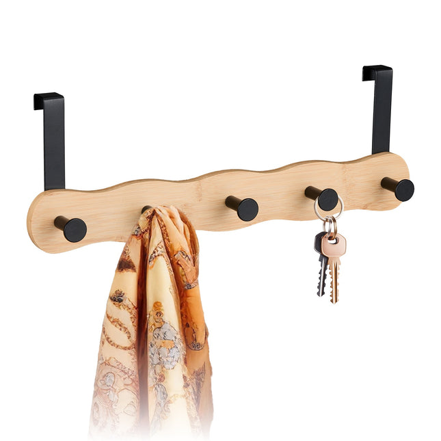 Over Door Hook Rail with 5 Hooks for Bedrooms