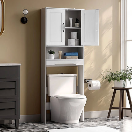 Over-The-Toilet Storage Cabinet, 165 cm, Double Door, White