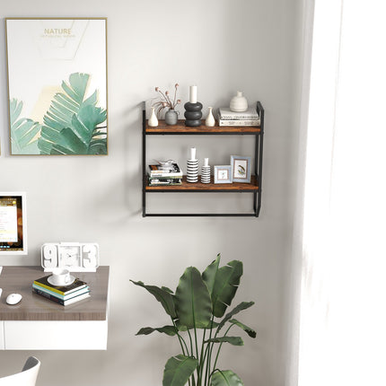 Over-The-Toilet Wall Shelf, 2-Tier With Towel Bar