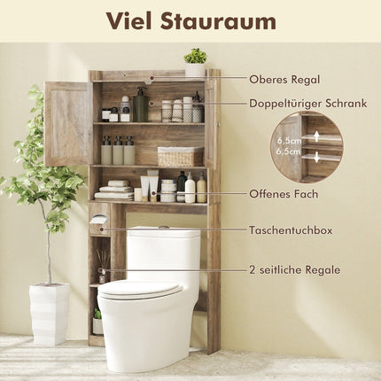 Over-Toilet Cabinet with Adjustable Shelf and Paper Holder