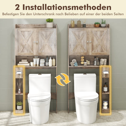 Over-Toilet Cabinet with Adjustable Shelf and Paper Holder