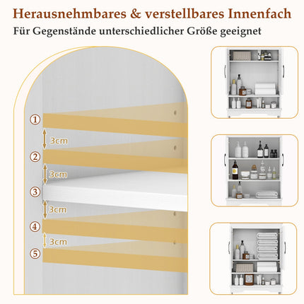Over-Toilet Storage Cabinet, Adjustable Shelf, 168 cm