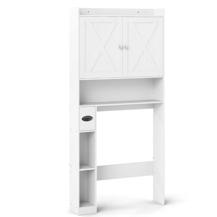Over-Toilet Storage Cabinet, Adjustable Shelves, White