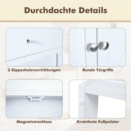 Over-Toilet Storage Cabinet, Adjustable Shelves, White